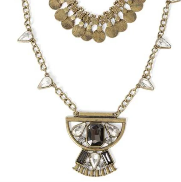 VENUS Gold Moroccan Coin Simulated Gemstone Necklace Costume Gift Indie Gypsy - Picture 3 of 6